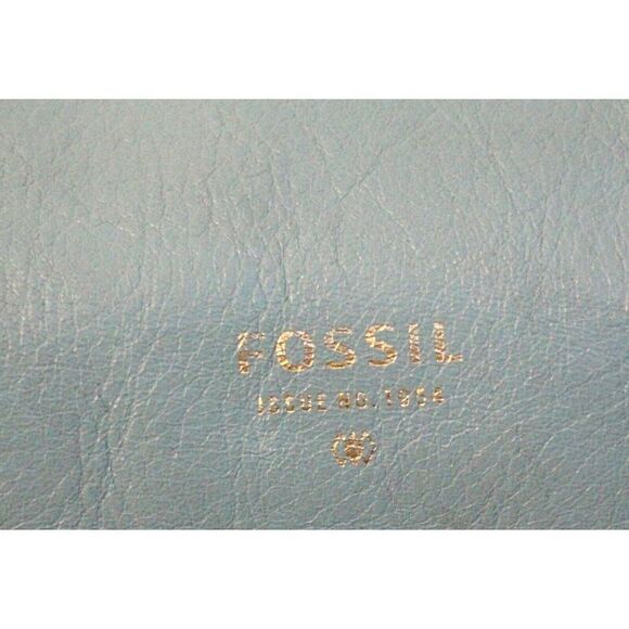 Fossil EMBROIDERED BLUE GENUINE LEATHER CROSSBODY SHOULDER BAG MESSENGER BAG - Picture 7 of 10